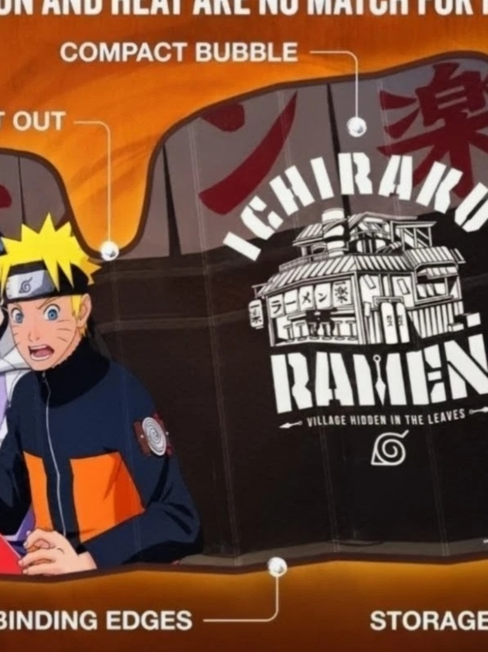 YNS Generic Orange and Black Naruto Ichiraku Ramen Graphic Hoodie